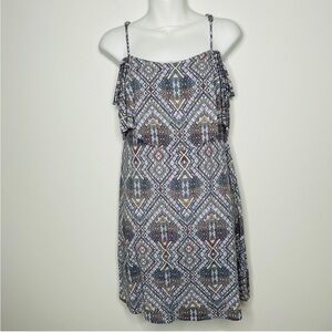 TART Geometric Cold Shoulder Flutter Sleeve Mini Dress Size Medium Boho